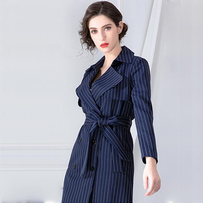side of 2 piece set women stripe suit