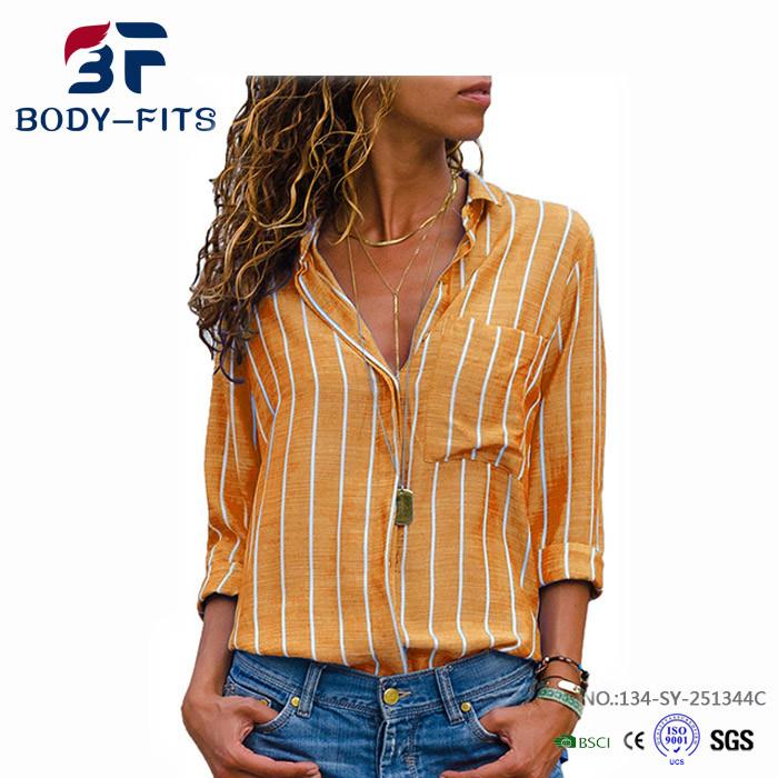 Yellow Striped Shirt Women